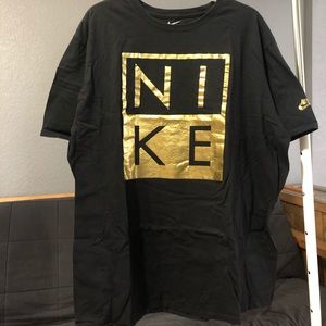 Nike Tee 3XL Black with Gold Letters Print
